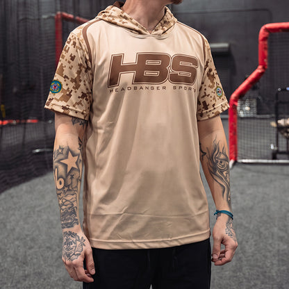Desert Headbanger Sports Armed Forces Short Sleeve Mesh Hoodie