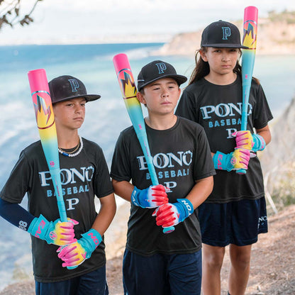 2026 Easton Hype Fire USSSA 2 3/4" Baseball Bats, one of each size being held by a baseball player