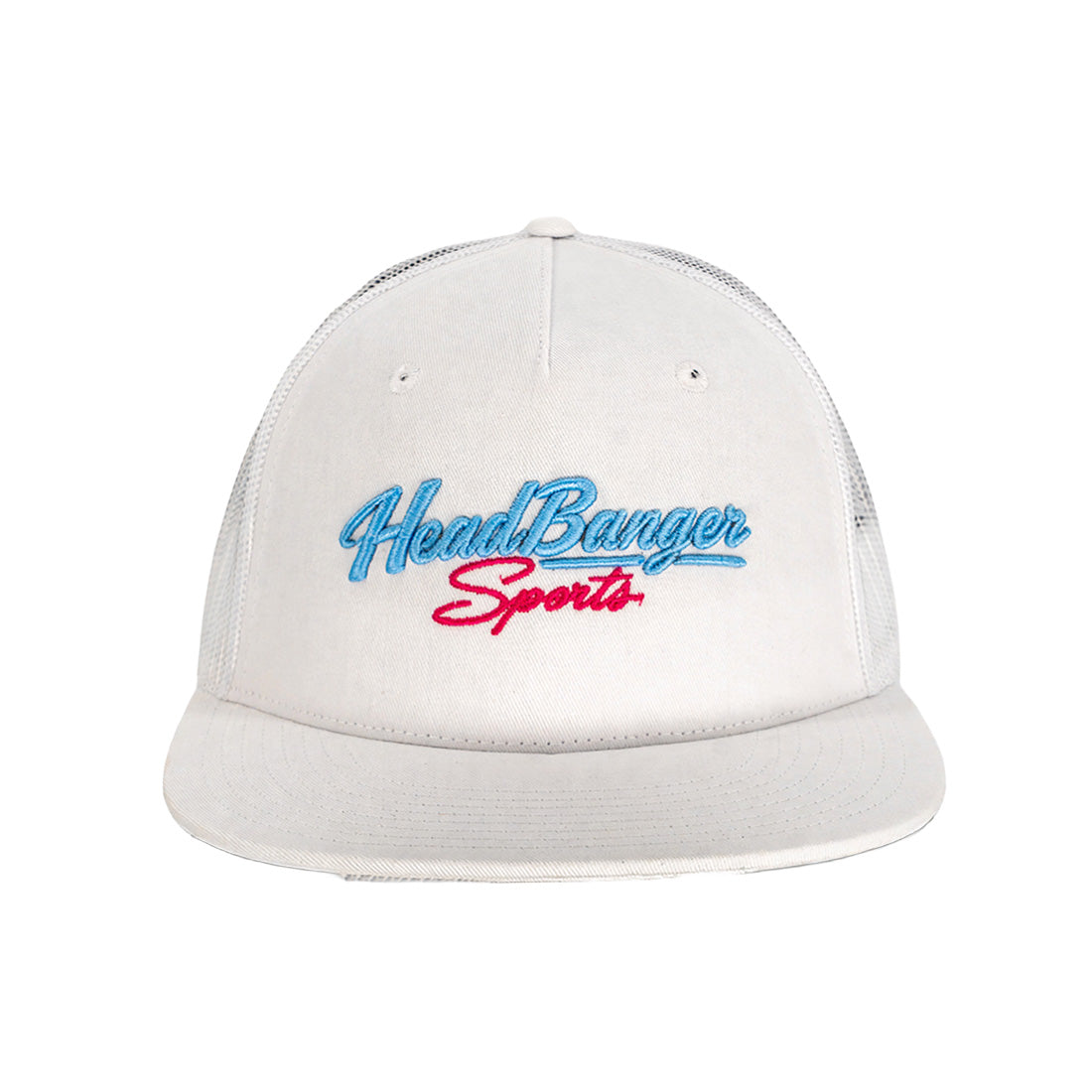 - Headbanger Sports GB452F Five-Panel Trucker Snapback Hat with embroidered logo