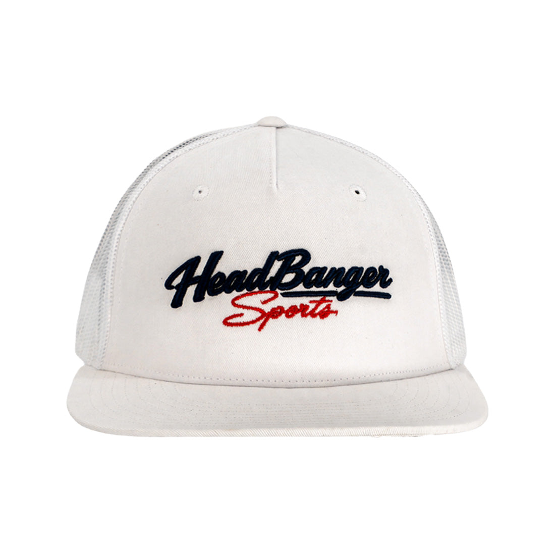 - Headbanger Sports GB452F Five-Panel Trucker Snapback Hat with embroidered logo