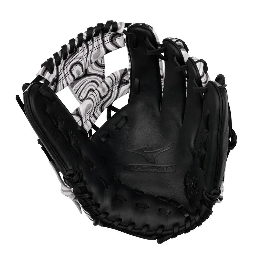 Black and White Youth Mizuno MVP Prime M-Print 11.5" Infield Baseball Glove: GMVP-40MP