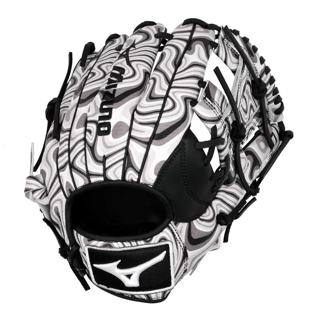 Black and White Youth Mizuno MVP Prime M-Print 11.5" Infield Baseball Glove: GMVP-40MP