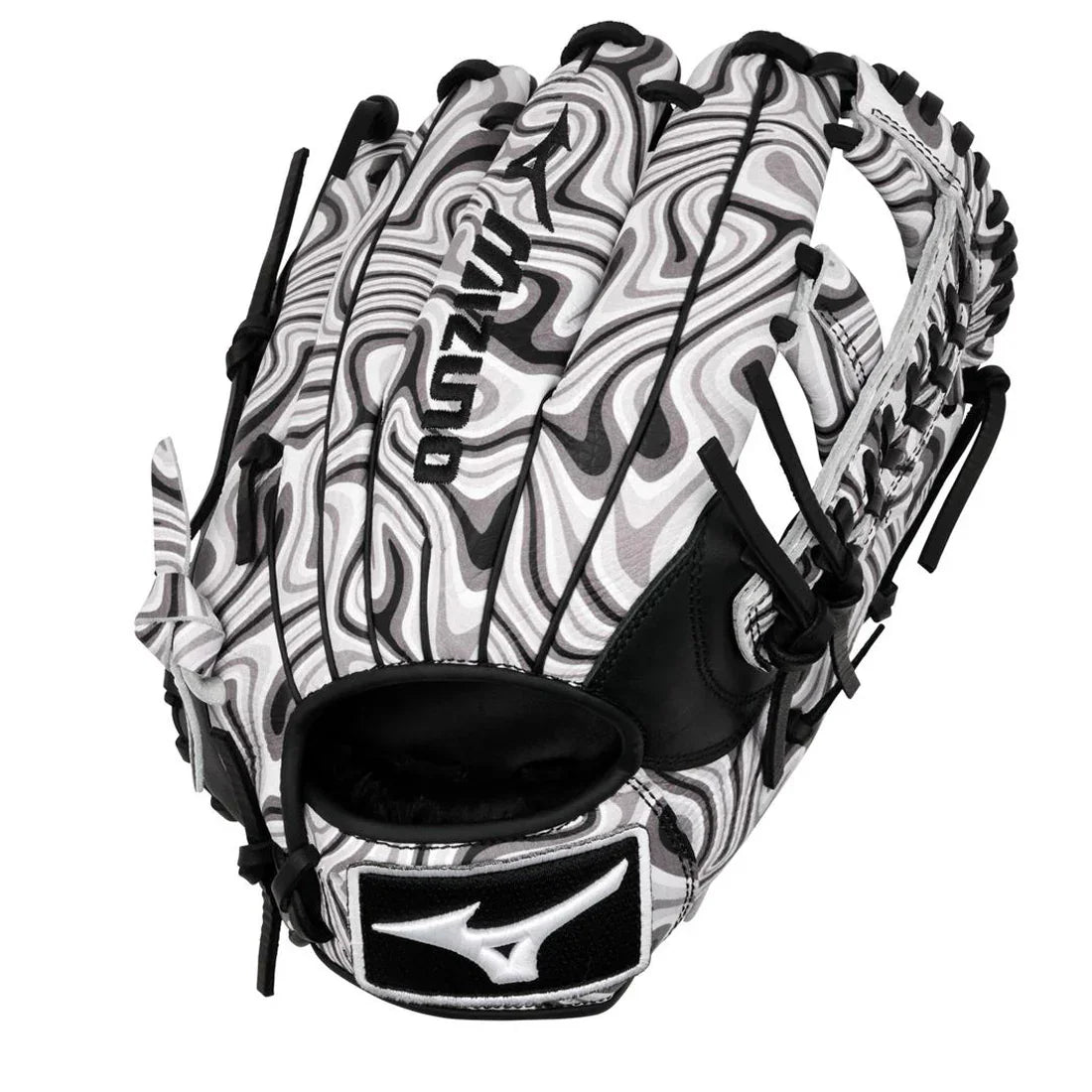 New Youth Black and White Mizuno MVP Prime M-Print 11.75" Infield Baseball Glove: GMVP-50MP