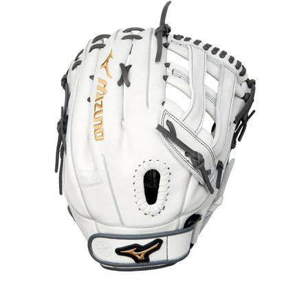 Girls White and Grey Mizuno MVP Prime 13" Fastpitch Outfield Glove: GMVP1300PF4W