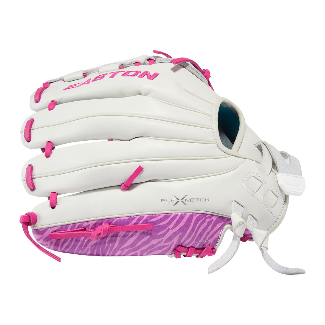 Easton Ghost NX White and Pink 12 inch utility glove side profile