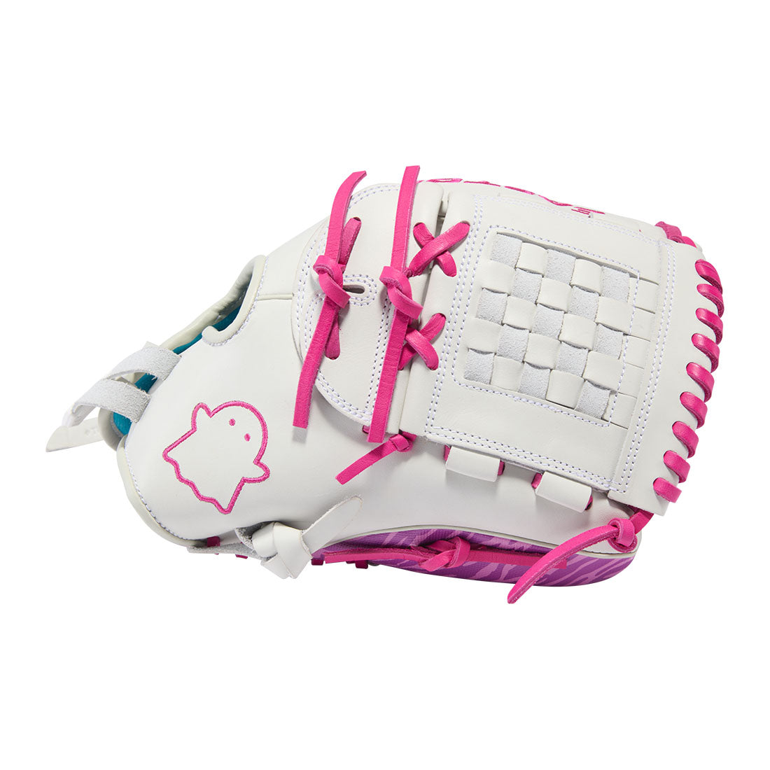 Easton Ghost NX White and Pink 12 inch softball glove 2PB web detail