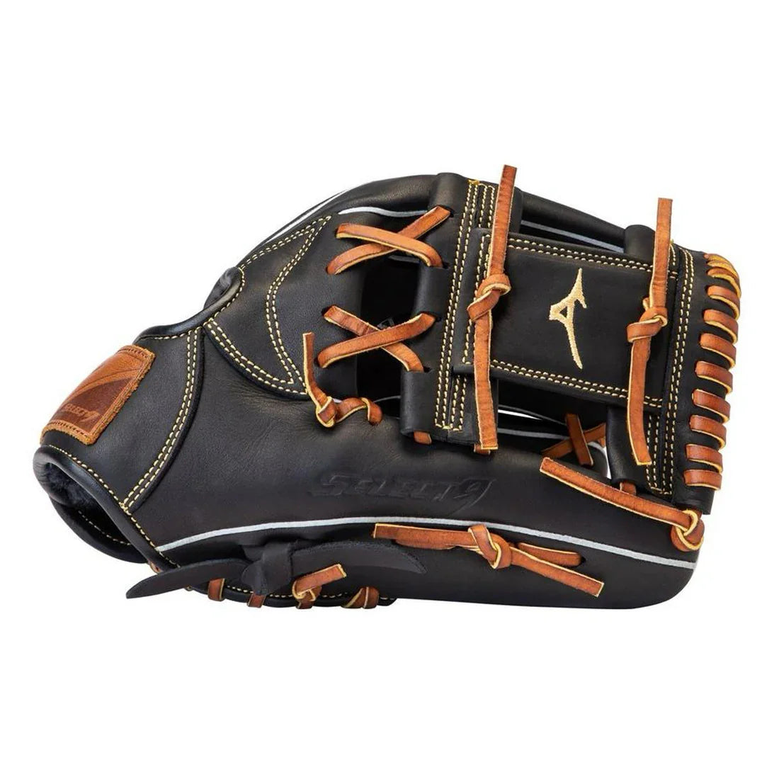 Youth Black and Brown Mizuno Select 9 11.25" Infield Baseball Glove: GSN1125