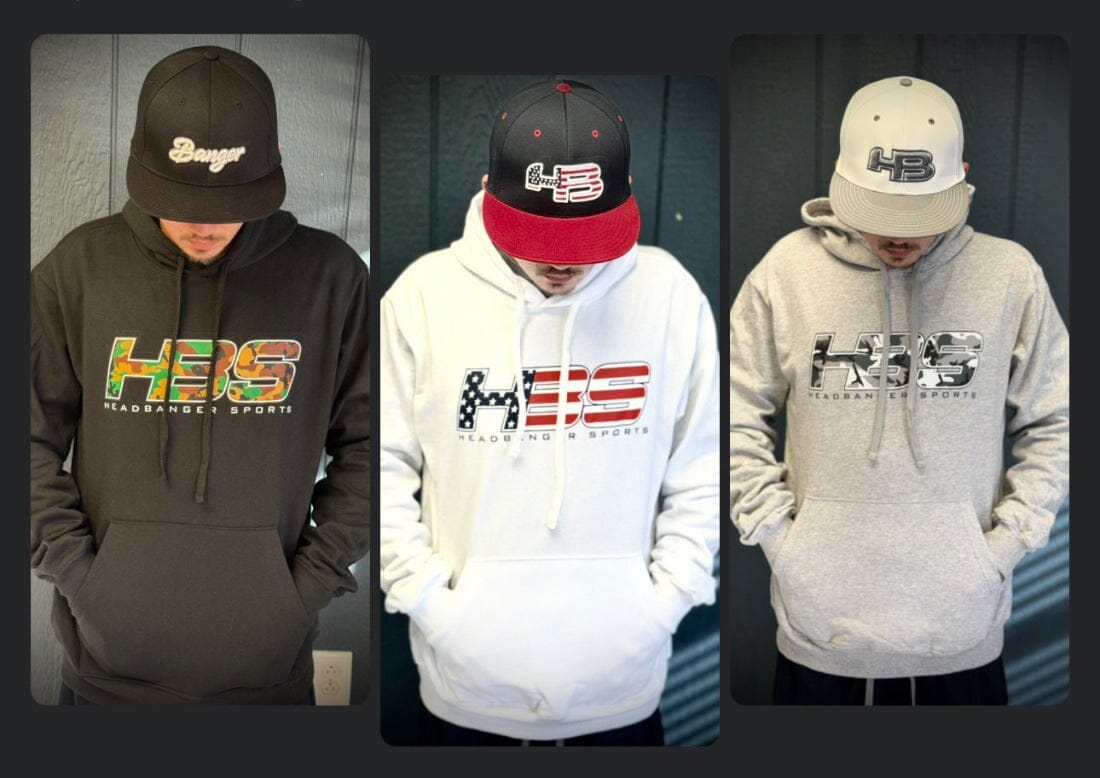 Headbanger Sports Exclusive HBS Patriot Series Fleece Hoodie: 3XL / Black w/ Military Camo HBS Logo