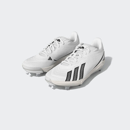 white adidas adizero electric 3.0 breathable baseball cleats