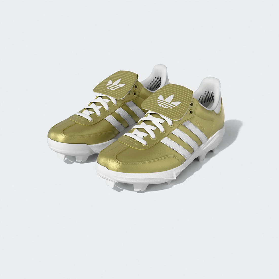 adidas Samba baseball cleats with leather and synthetic upper
