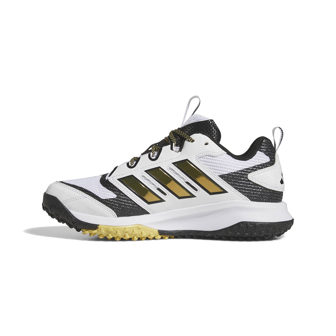 adidas Adizero Impact Turf Trainer in White and Gold Metallic
