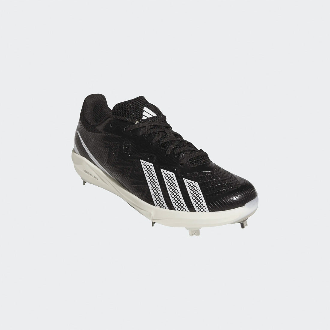 black adidas lightweight baseball cleats with synthetic outsole