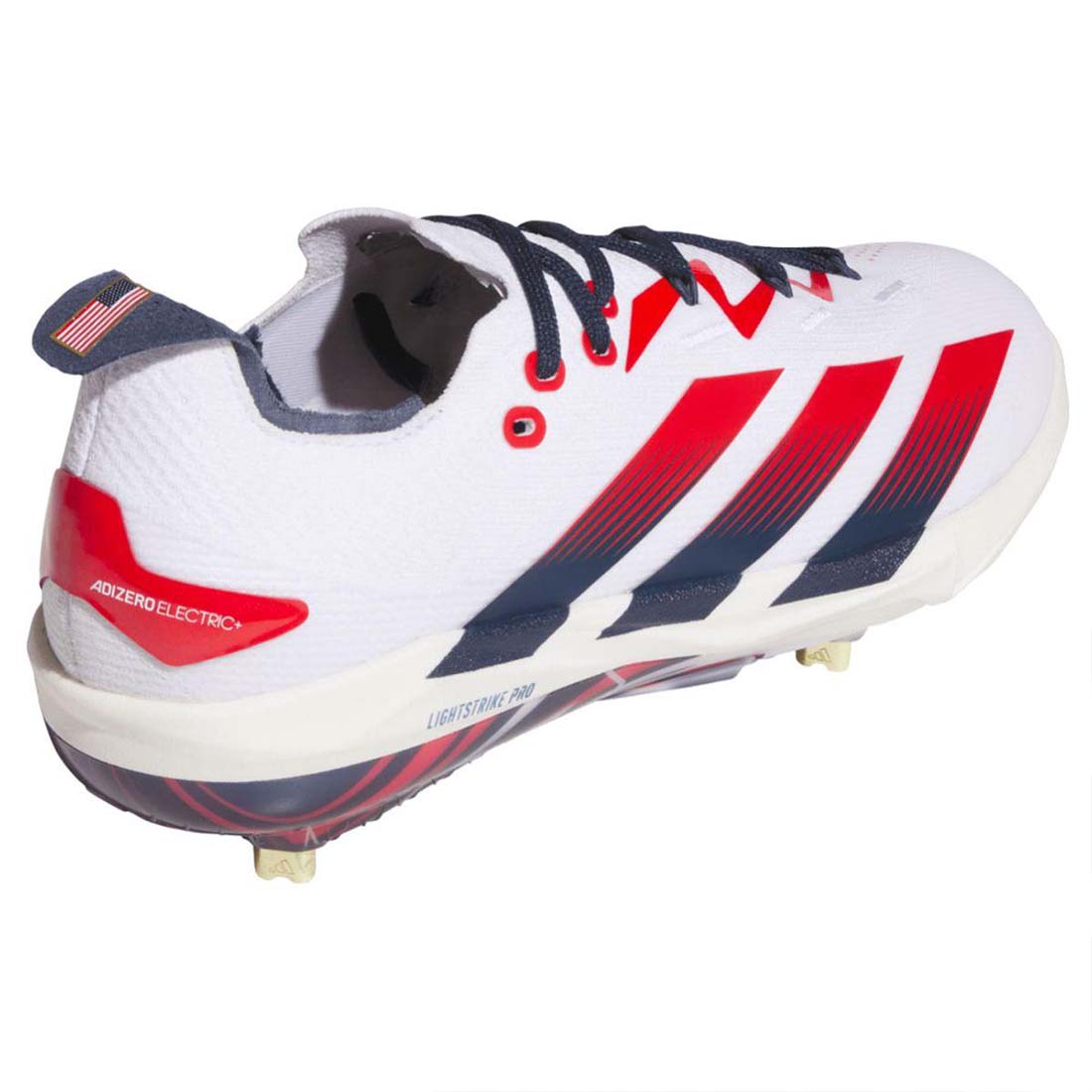 adidas Adizero Electric+ 2.0 USA metal baseball cleats red white navy PRIMEKNIT Lightstrike Pro