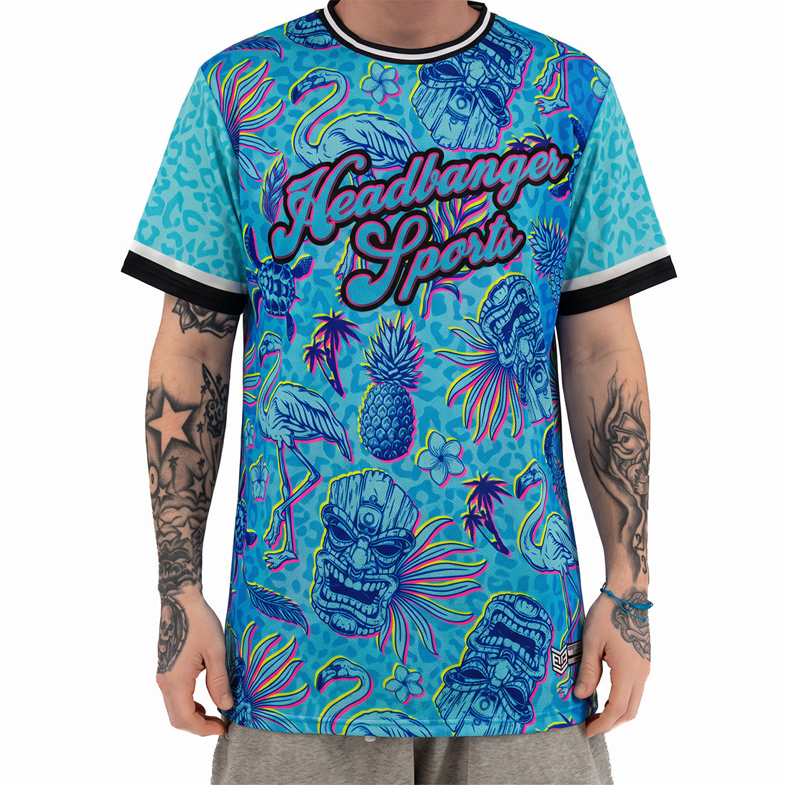 Headbanger Sports "Tropical Tiki" Short Sleeve Micro Sleeve Jersey: Multiple Colors