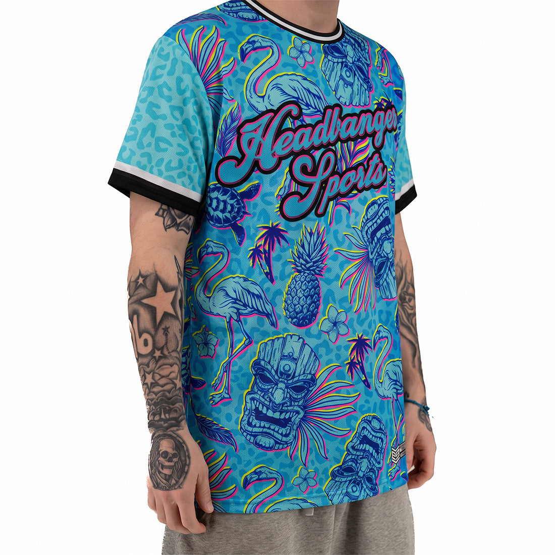 Headbanger Sports "Tropical Tiki" Short Sleeve Micro Sleeve Jersey: Multiple Colors
