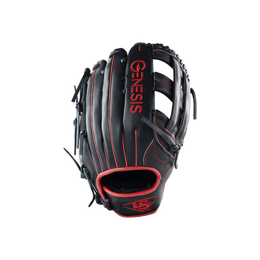 2025 Louisville Slugger Genesis Slowpitch Fielding Glove: Black/Red