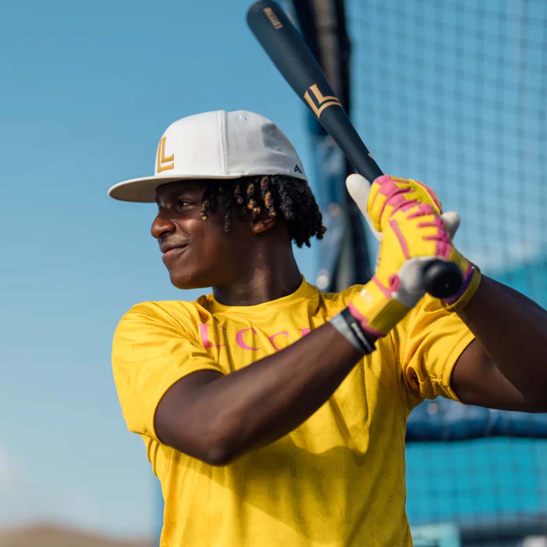 Jordan Griffin Signature Series Luccini Batting Gloves on Field