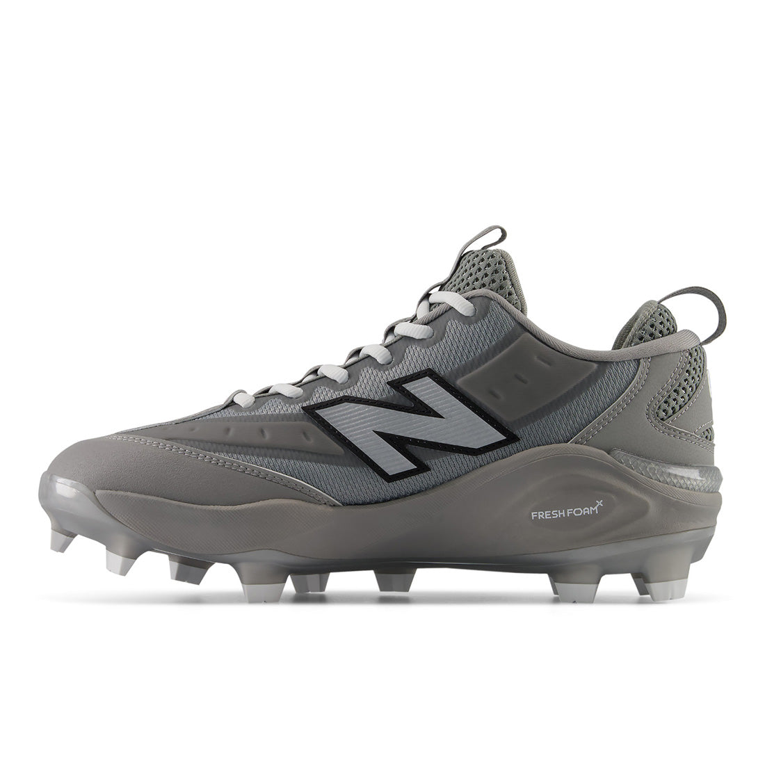 New Balance 3000v8 molded baseball cleats in Raincloud and Team Grey