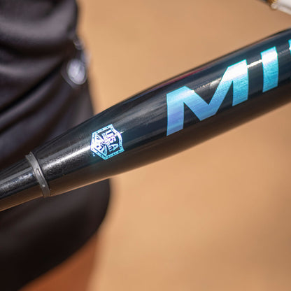 UIp Close USA Softball Logo on the 2026 Miken Freak Black 13" Maxload USA Slowpitch Softball Bat: MSA6FKBLKL