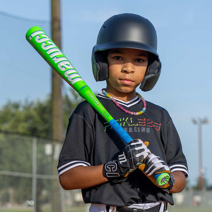 Marucci RCKLESS Hybrid USA Baseball Bat being held by a young baseball player. 