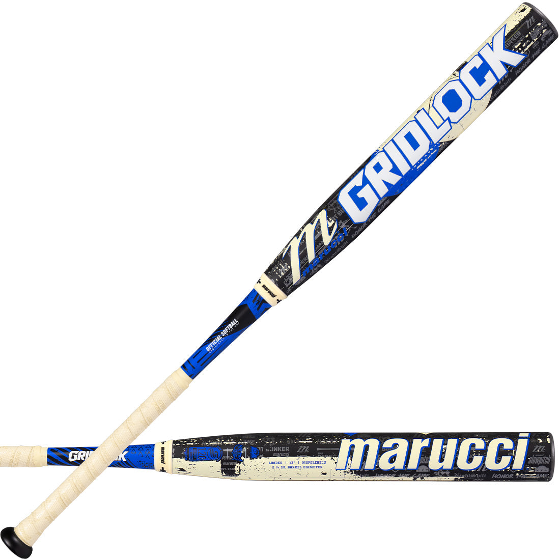 Marucci Gridlock Cobalt Blue USSSA slowpitch bat with 13” composite barrel
