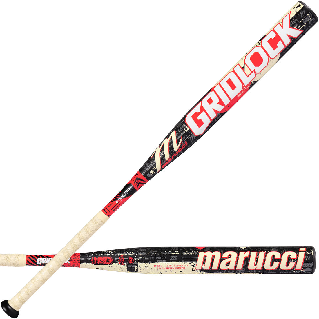 Marucci Gridlock Red USSSA slowpitch bat with 12.75” composite barrel
