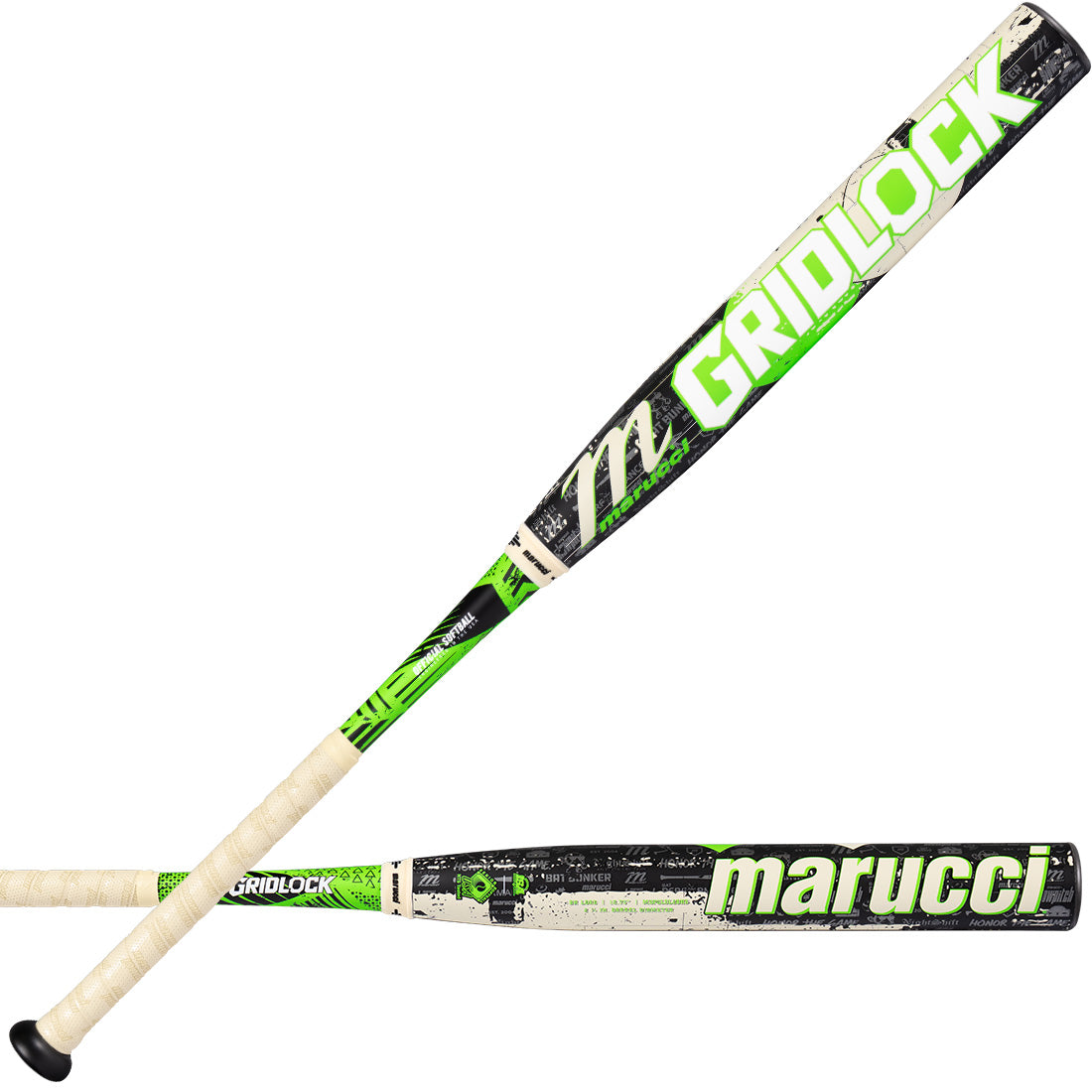 Marucci Gridlock Sublime Lime SSUSA slowpitch bat featuring a 12.75” composite barrel
