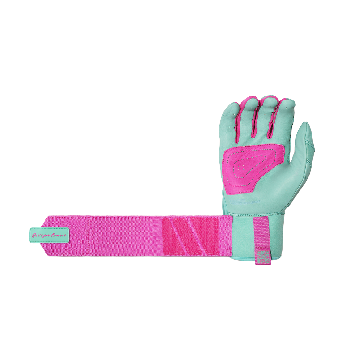 COMBAT MFG Ying Yang Long Strap Batting Gloves: Mint/Pink