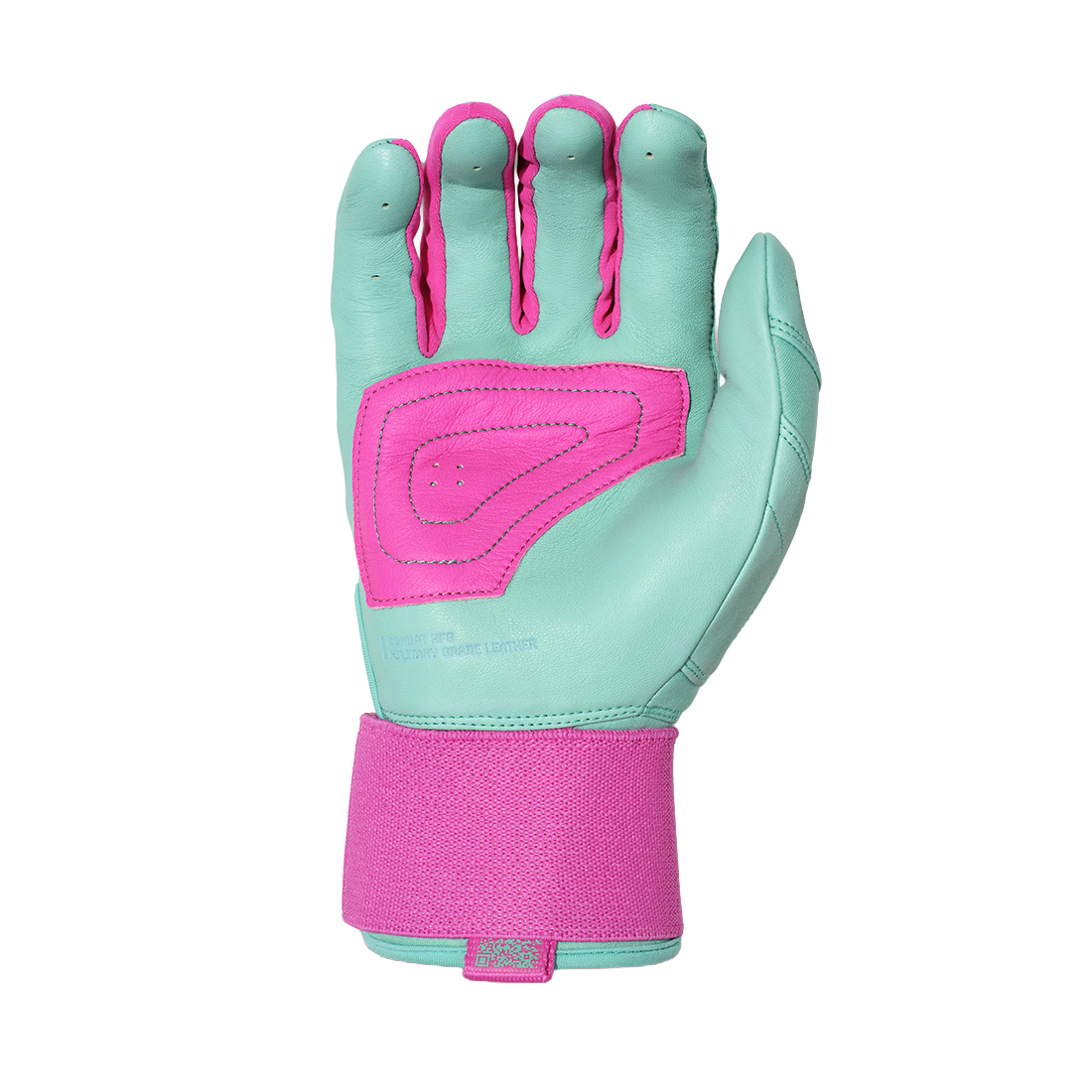 COMBAT MFG Ying Yang Long Strap Batting Gloves: Mint/Pink