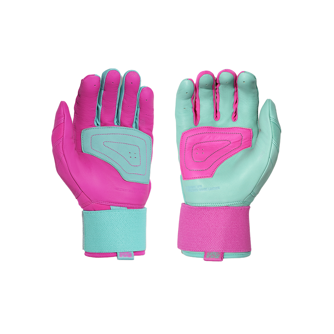 COMBAT MFG Ying Yang Long Strap Batting Gloves: Mint/Pink