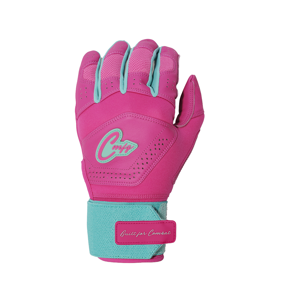 COMBAT MFG Ying Yang Long Strap Batting Gloves: Mint/Pink