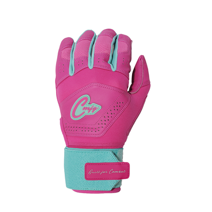 COMBAT MFG Ying Yang Long Strap Batting Gloves: Mint/Pink