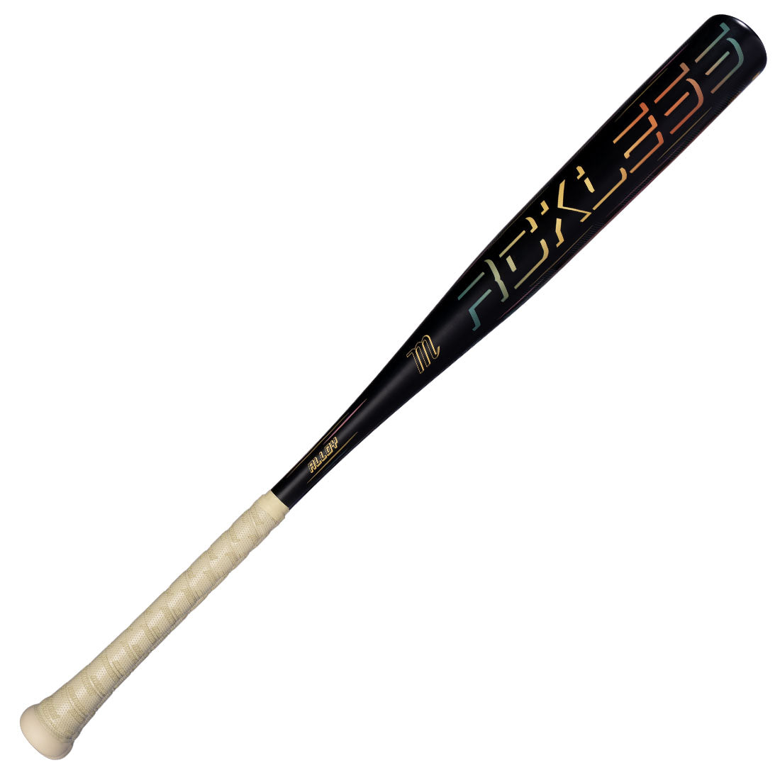 Marucci RCKLESS Gen 2 Alloy BBCOR baseball bat balanced one-piece alloy on a white background