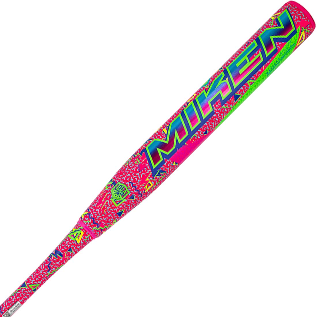 Close-up of MAX FLEX barrel design on 2026 Miken HB12 Retro USA slowpitch bat