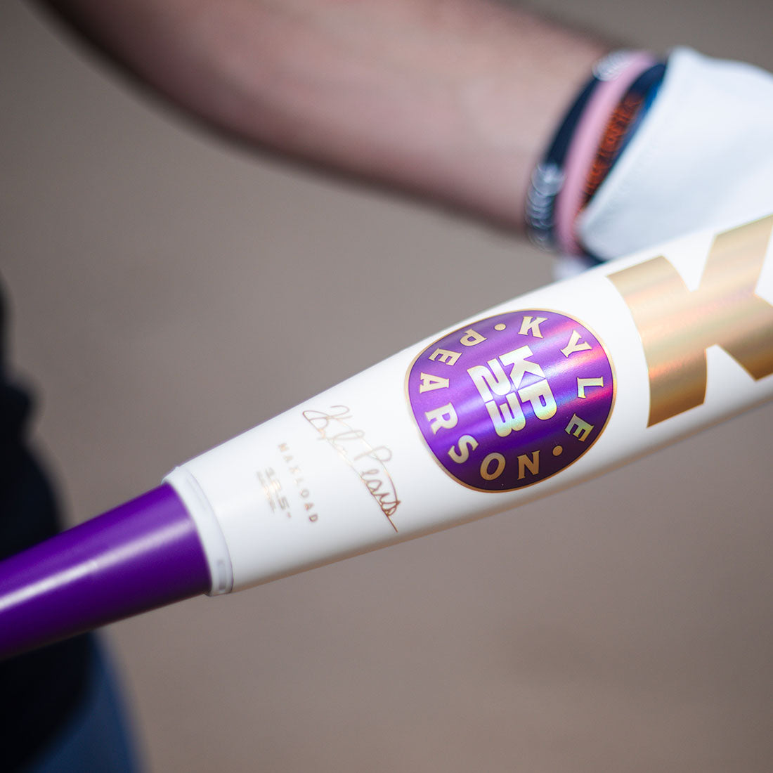 Kyle Pearson logo on his new signature 2026 Miken KP23 Kyle Pearson 12.5" End Loaded USSSA Slowpitch Softball Bat