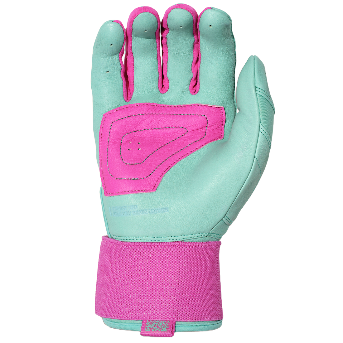 COMBAT MFG Ying Yang Long Strap Batting Gloves: Mint/Pink