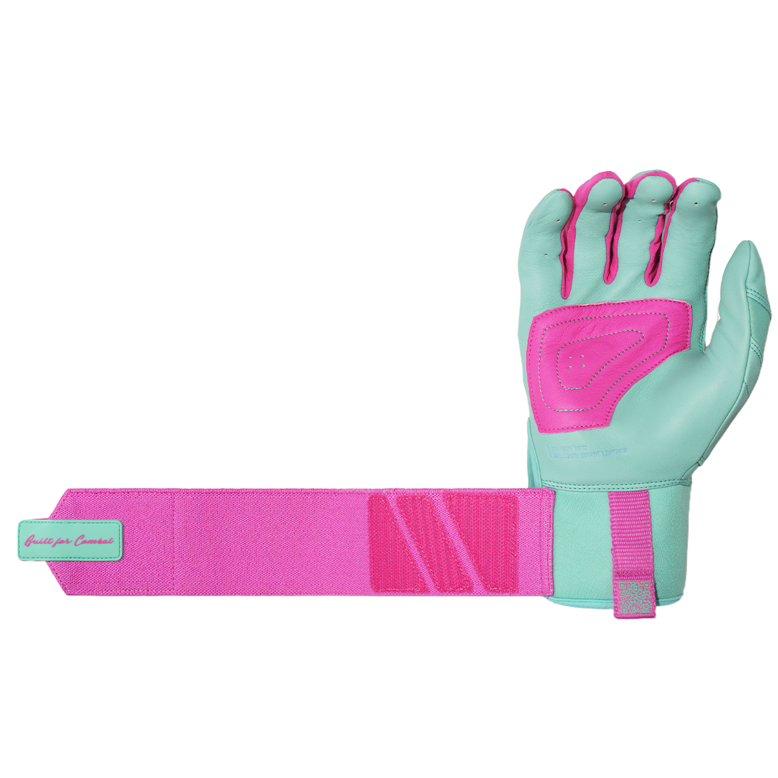 COMBAT MFG Ying Yang Long Strap Batting Gloves: Mint/Pink