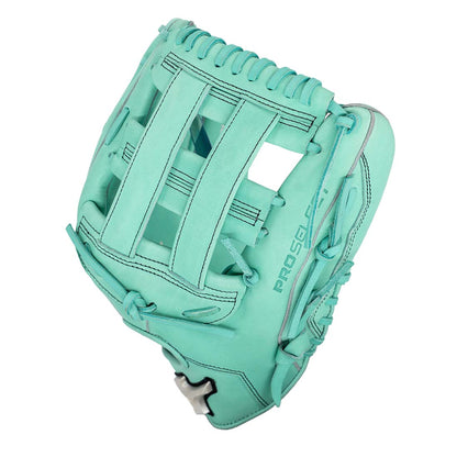 mizuno pro select 13 inch slowpitch glove teal h web steerhide leather