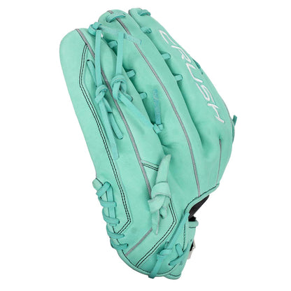 mizuno pro select 13 inch slowpitch glove teal h web steerhide leather