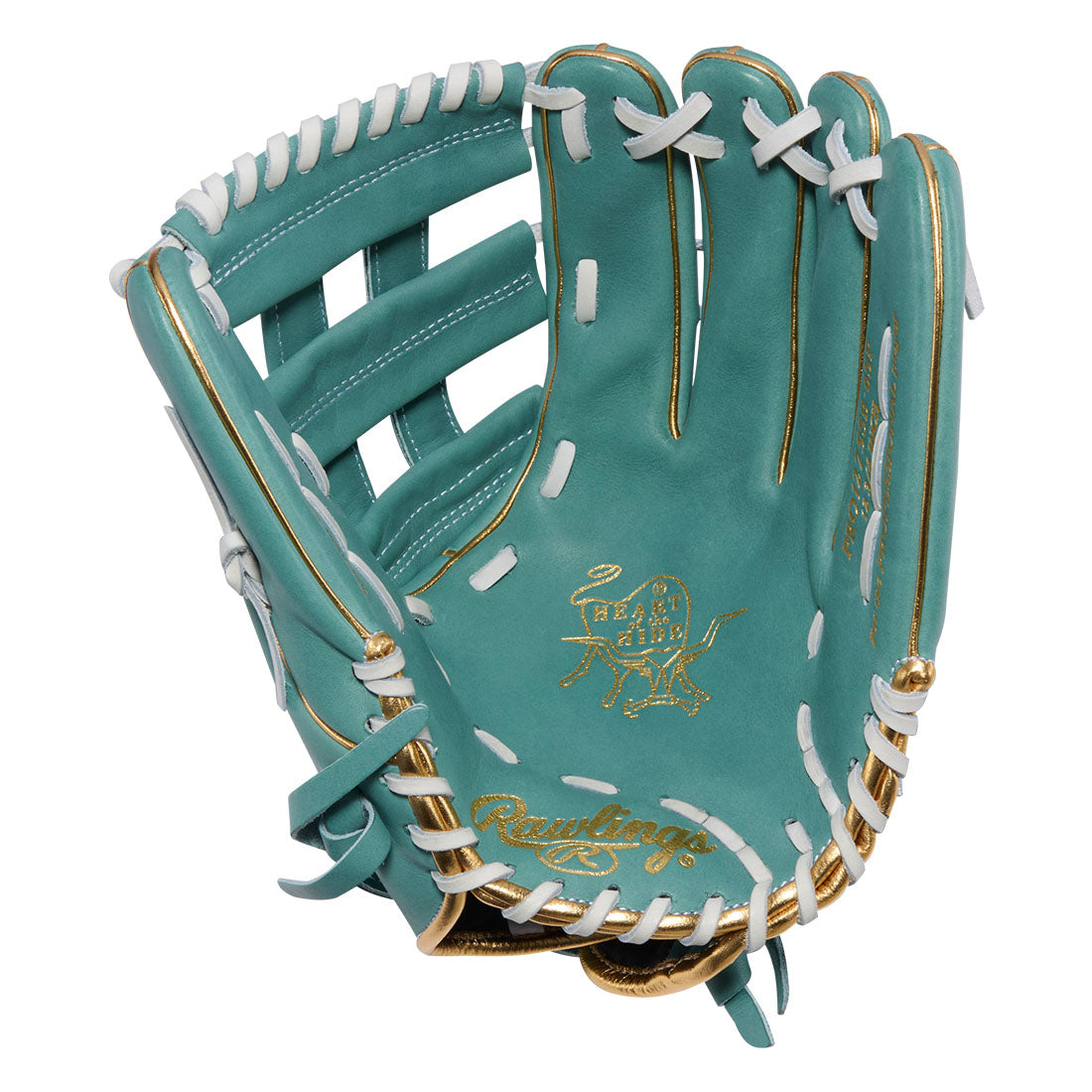 Rawlings Heart of the Hide 12.75 inch outfield glove pocket close up