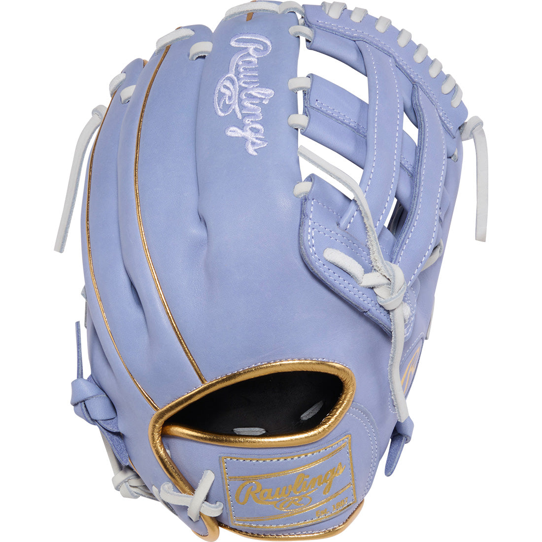 rawlings heart of the hide 12 inch utility glove periwinkle white gold
