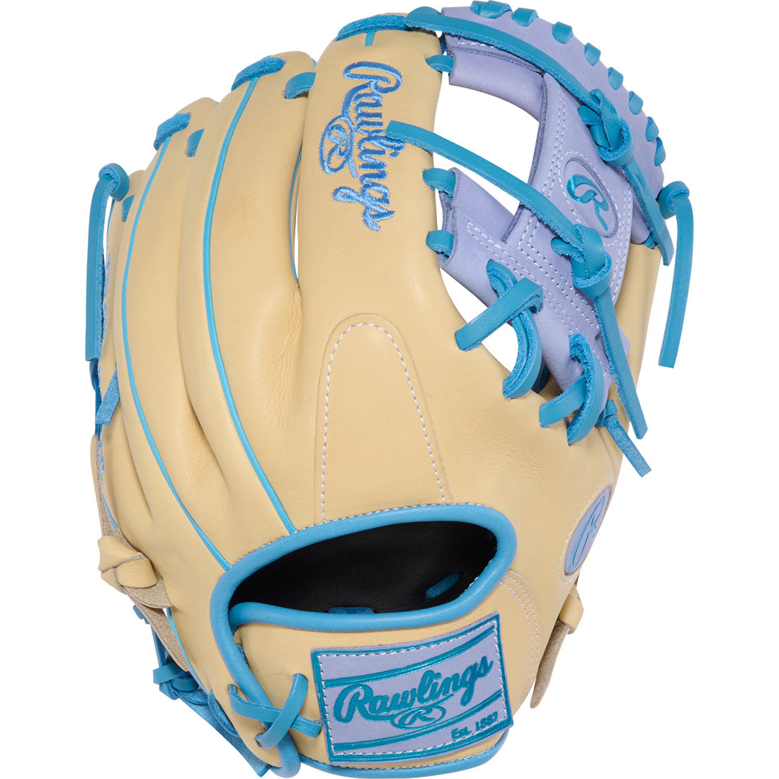 rawlings heart of the hide 11.5 inch contour fit infield glove camel periwinkle columbia blue
