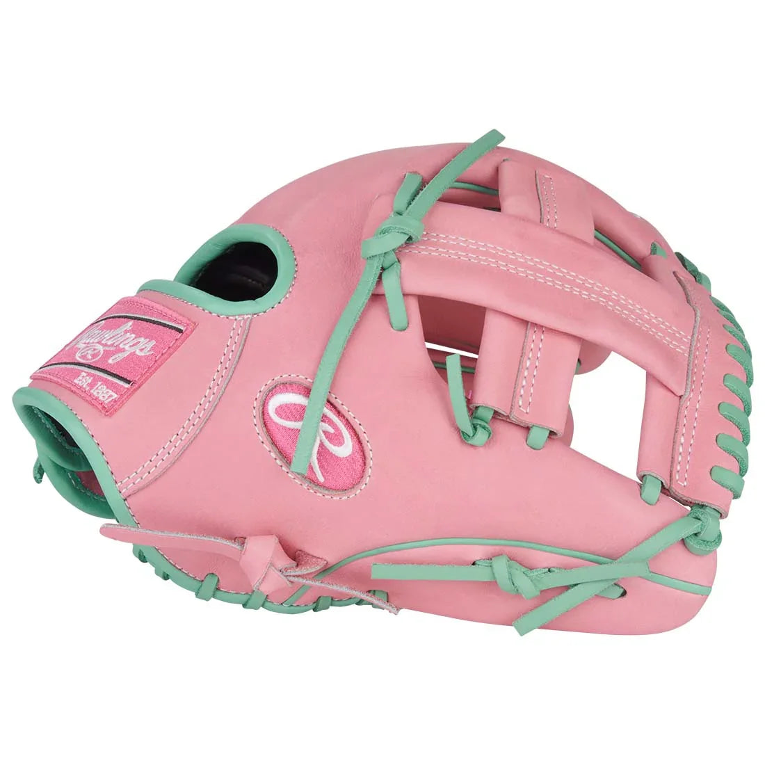 Rawlings Heart of the Hide PROR205-1PM 11.75" Infield Glove – Pink/Teal, Single Post, R2G