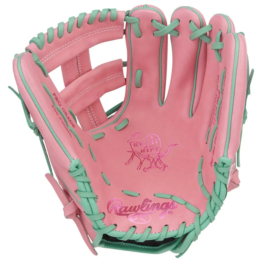 Rawlings Heart of the Hide PROR205-1PM 11.75" Infield Glove – Pink/Teal, Single Post, R2G