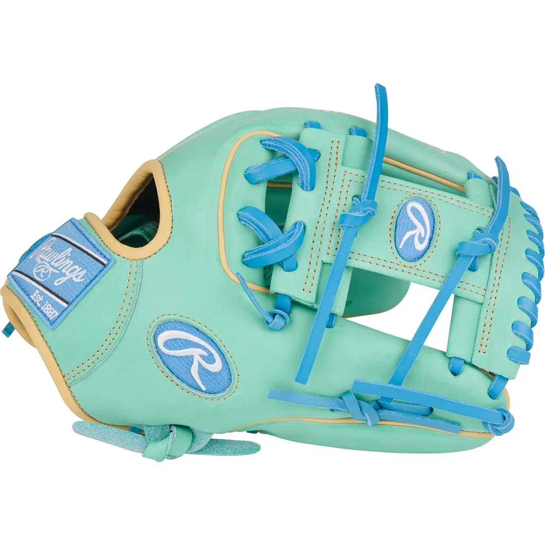 Rawlings Heart of the Hide PROR2175-2M 11.75" Infield Glove – Teal/Blue/Blonde, I-Web, R2G