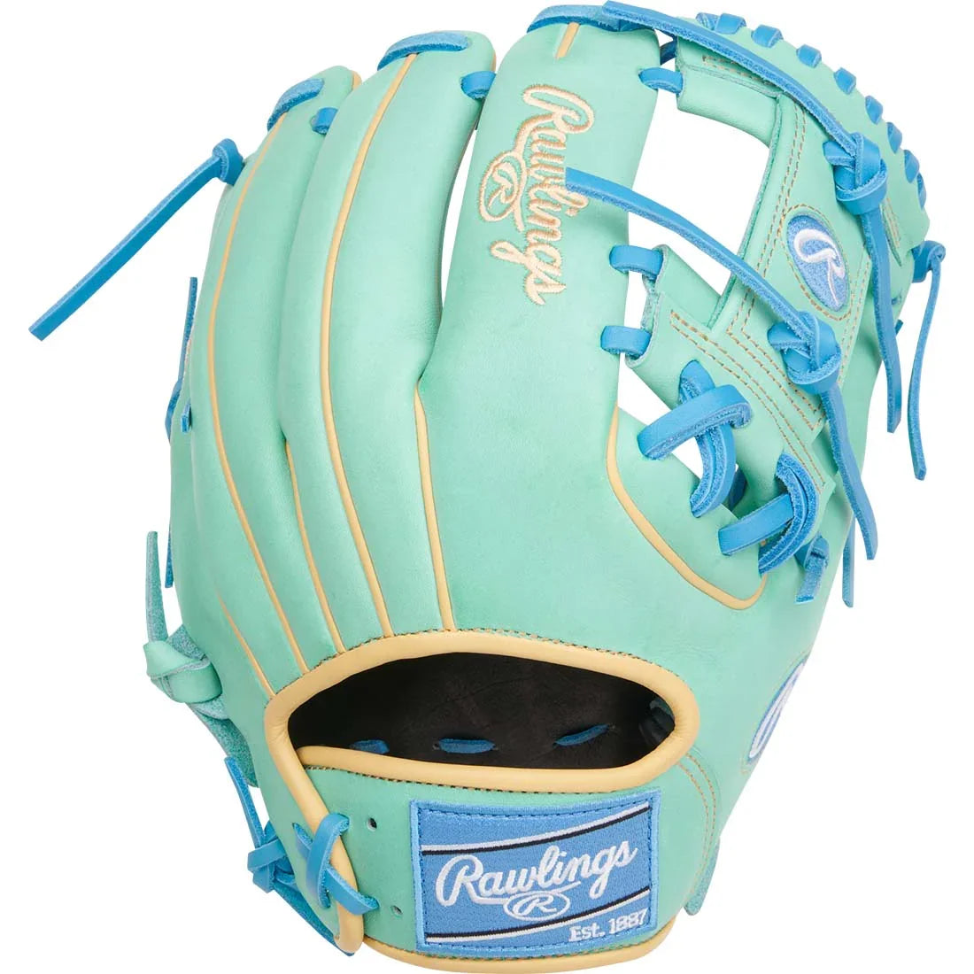 Rawlings Heart of the Hide PROR2175-2M 11.75" Infield Glove – Teal/Blue/Blonde, I-Web, R2G