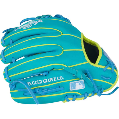 Rawlings Heart of the Hide PROR234U-2TEY 11.5" Infield Baseball Glove – Blue/Green, I-Web, R2G quick break-in