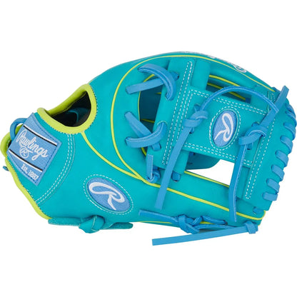 Rawlings Heart of the Hide PROR234U-2TEY 11.5" Infield Baseball Glove – Blue/Green, I-Web, R2G quick break-in