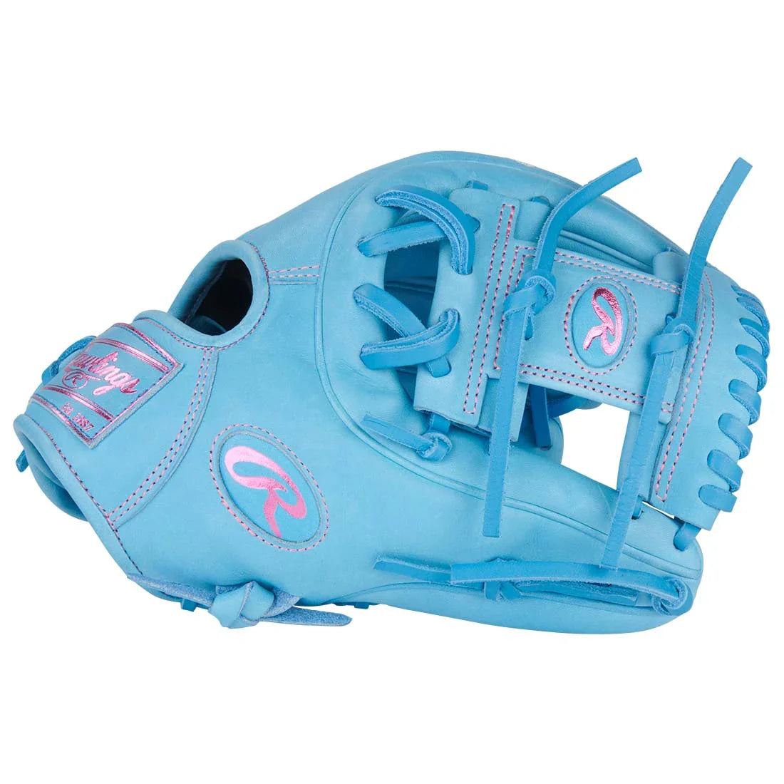 Rawlings Heart of the Hide PROR314-2CBCB 11.5" Infield Baseball Glove – Blue/Pink, I-Web, R2G quick break-in