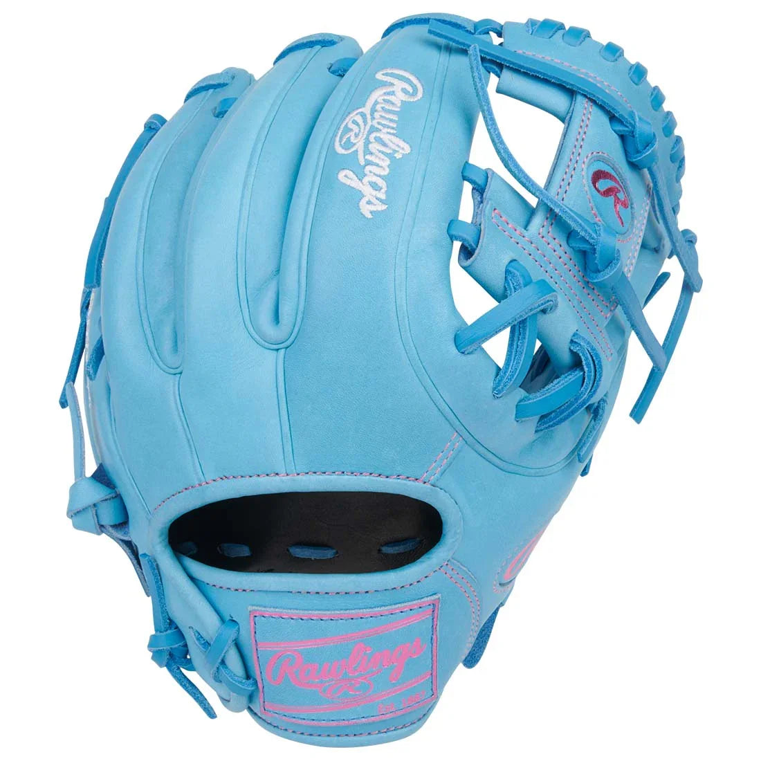 Rawlings Heart of the Hide PROR314-2CBCB 11.5" Infield Baseball Glove – Blue/Pink, I-Web, R2G quick break-in